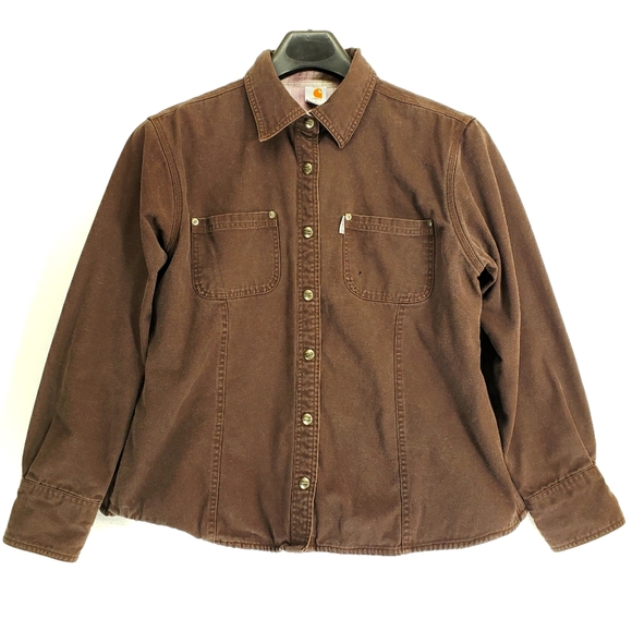 Carhartt Jackets & Coats Carhartt Women Xl Shirt Brown Jacket